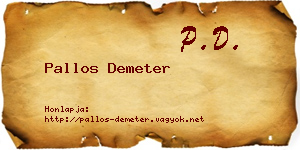 Pallos Demeter névjegykártya